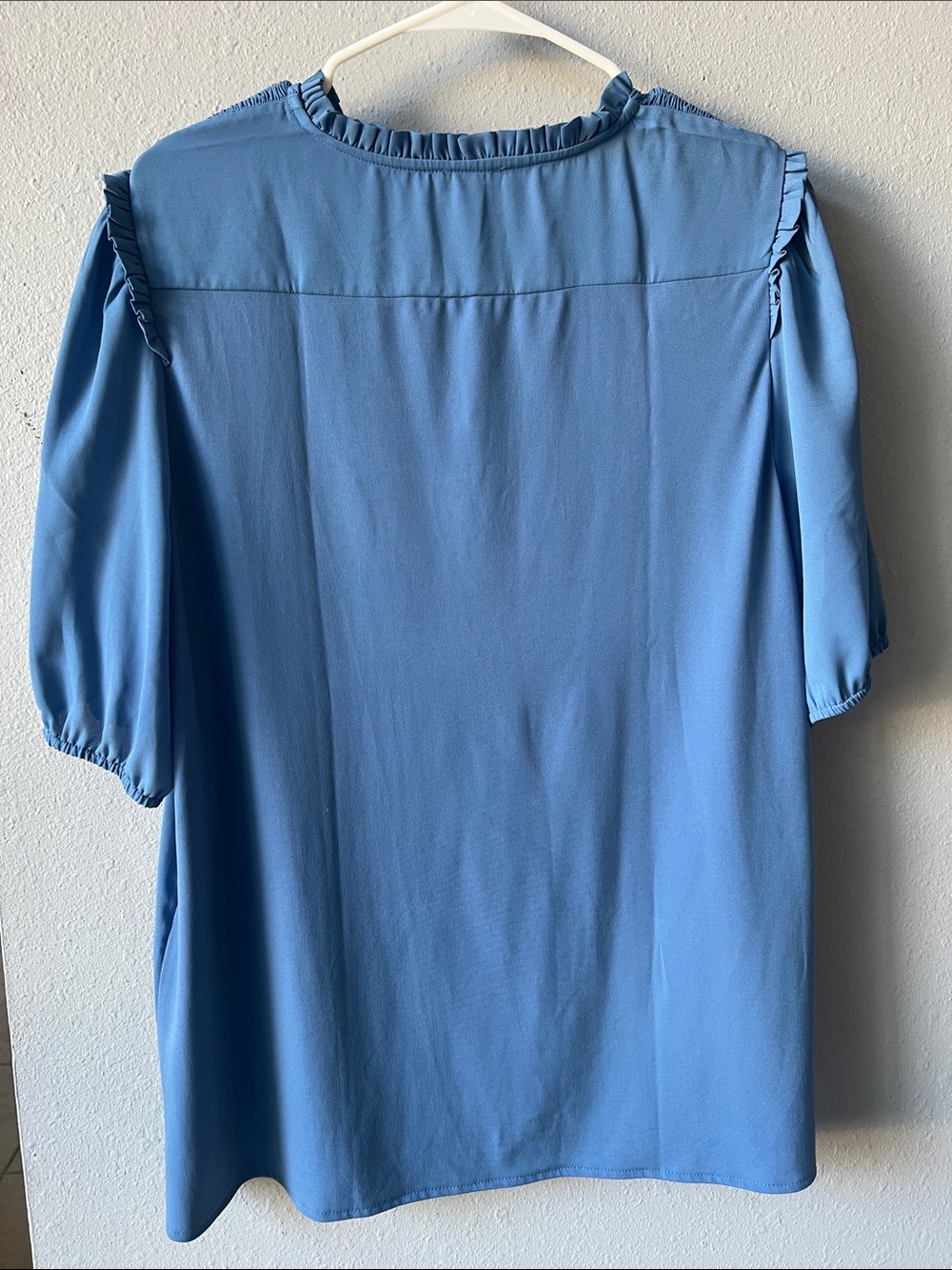 Ann Taylor Tie-Neck Smocked Shoulder Top - Picture 5 of 6